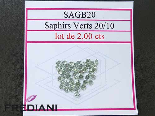 Saphirs verts ronds taille brillant