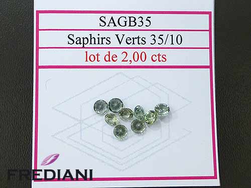 Saphirs verts ronds taille brillant