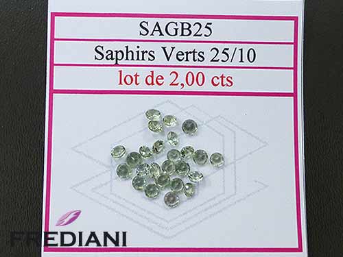 Saphirs verts ronds taille brillant