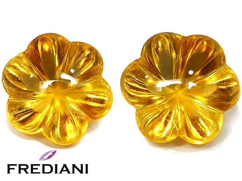 Paire de citrines suiffées