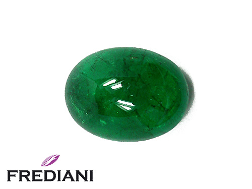Emeraude cabochon ovale certifiée