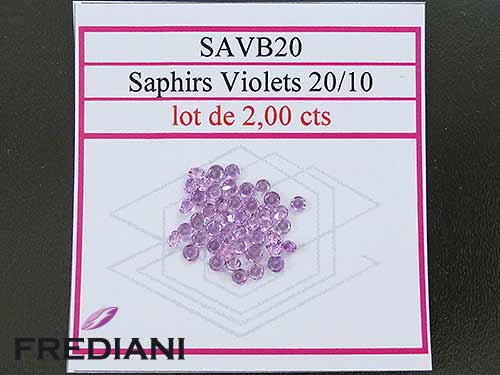 Saphirs violets ronds taille brillant