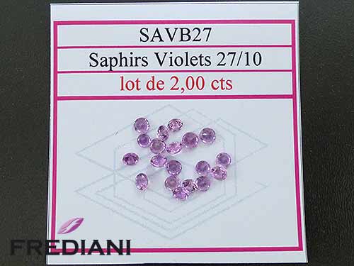 Saphirs violets ronds taille brillant