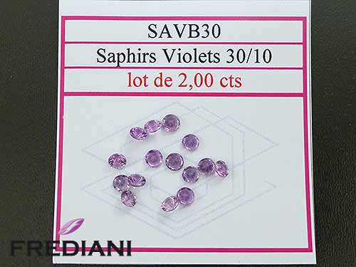 Saphirs violets ronds taille brillant