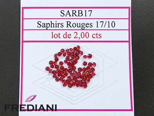 Saphirs rouges ronds taille brillant