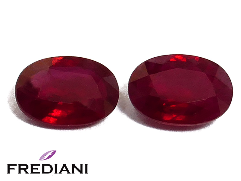 Appairage de rubis ovales 70x50 de 1.79 carat certifiés