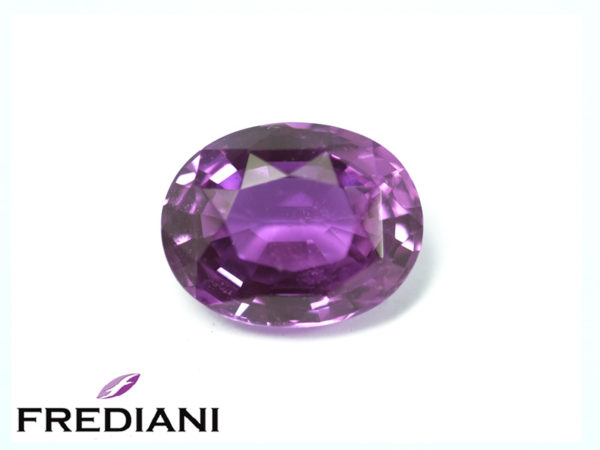 Saphir violet ovale naturel certifié