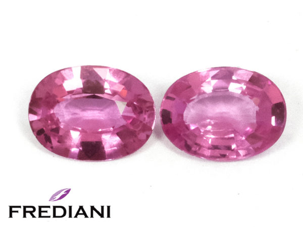 Paire de saphirs roses ovales