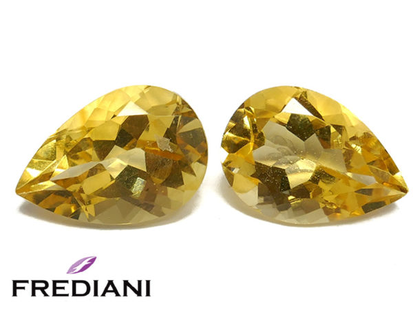 Paire de citrines poires
