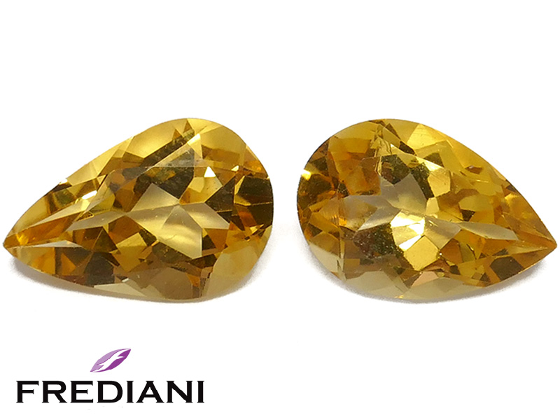 Paire de Citrines poires