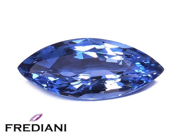 Saphir bleu navette certifié
