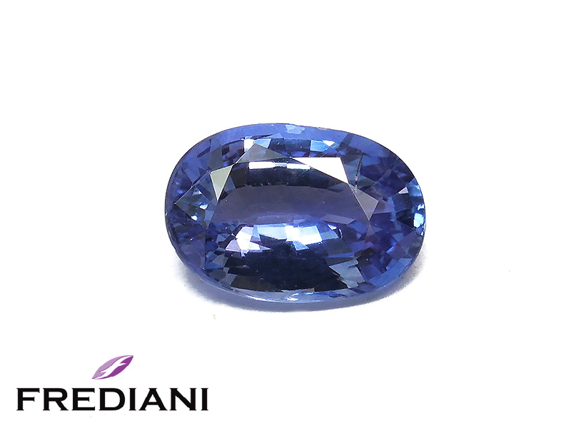 Saphir bleu ovale certifié