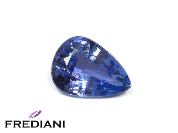 Saphir bleu poire certifié