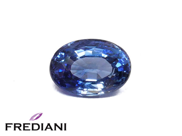 Saphir bleu ovale certifié