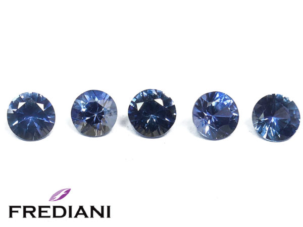Lot de saphirs bleus ronds