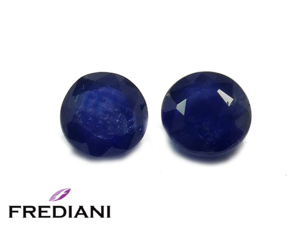 Paire de saphirs bleus ronds