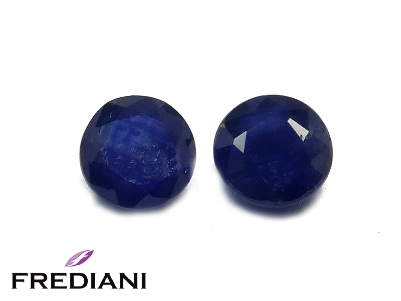 Paire de saphirs bleus ronds