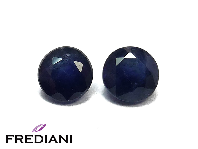Paire de saphirs bleus ronds
