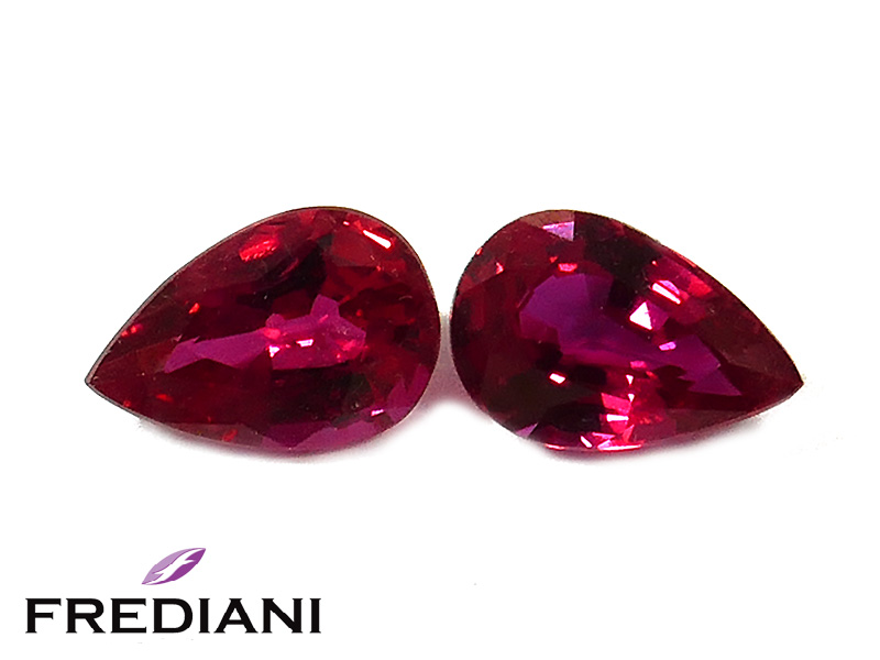 Paire de rubis poires