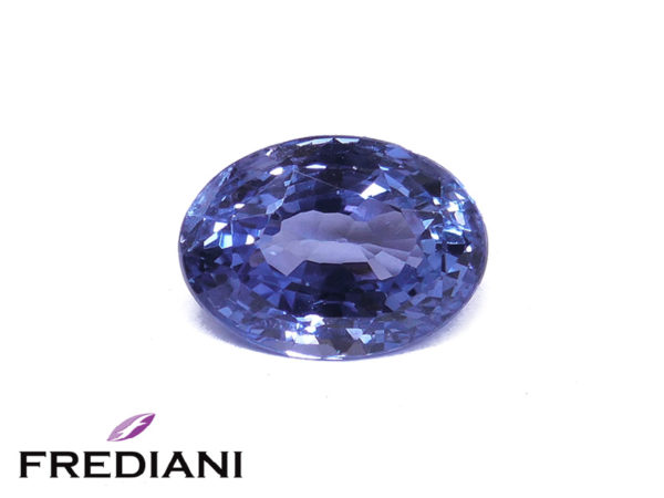 Saphir bleu ovale certifié