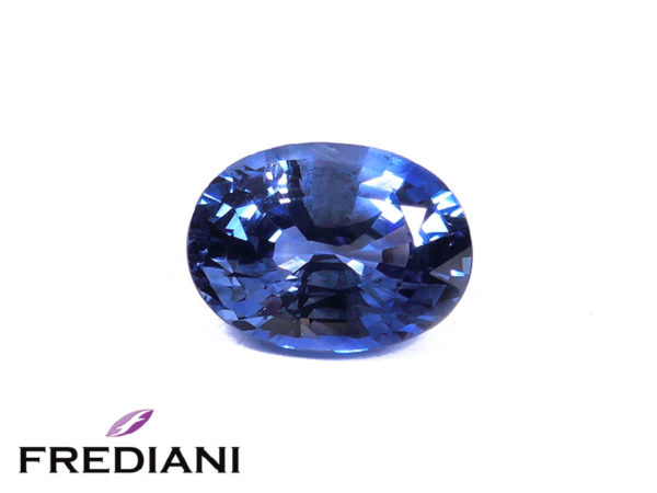 Saphir bleu ovale certifié