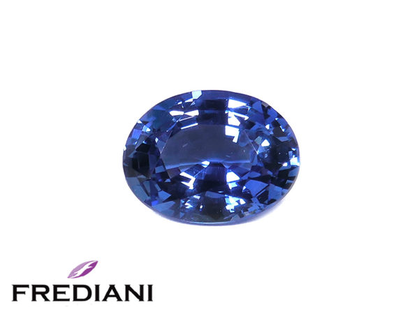 Saphir bleu ovale certifié