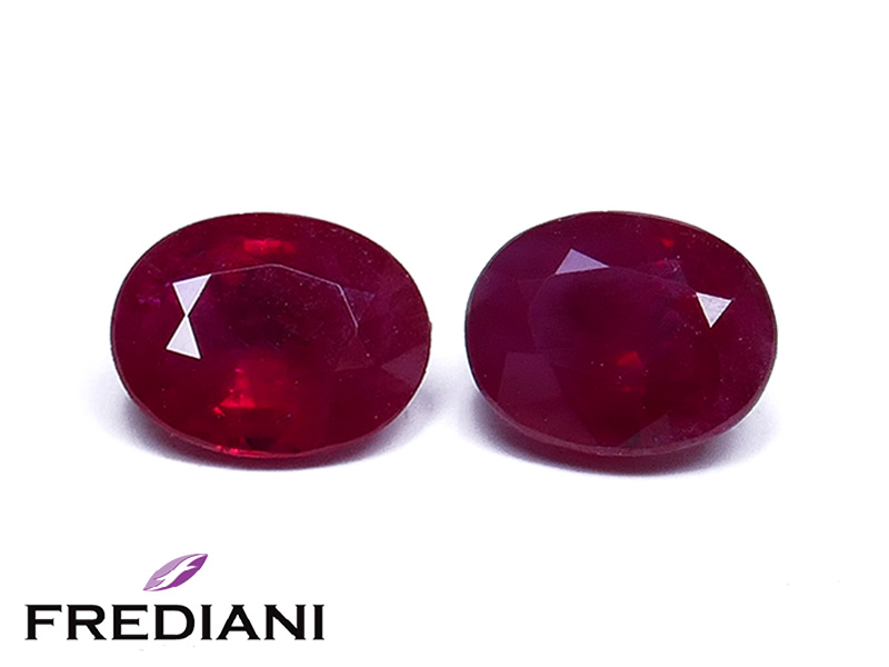 Paire de rubis ovales