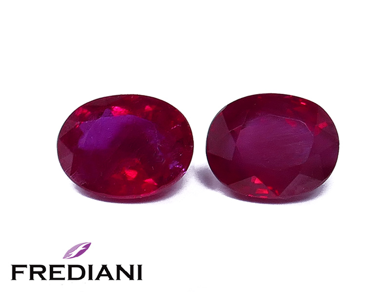 Paire de rubis ovales