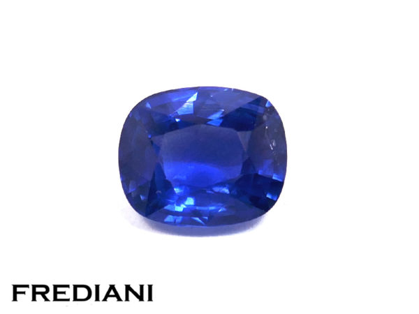 Saphir bleu coussin certifié