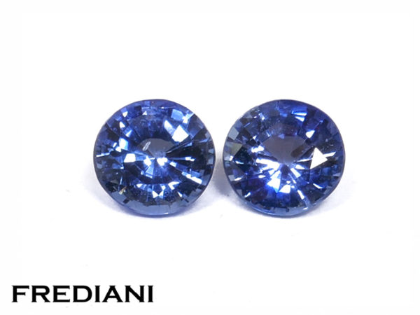 Paire de saphirs bleus ronds