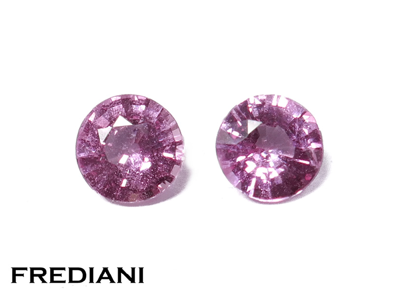 Paire de saphirs roses ronds