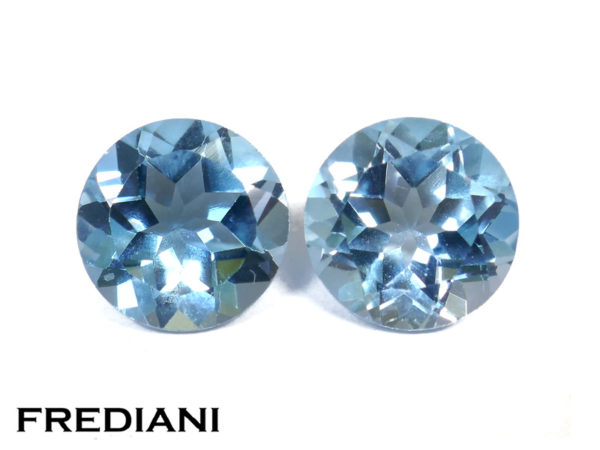 Appairage de topazes bleues rondes