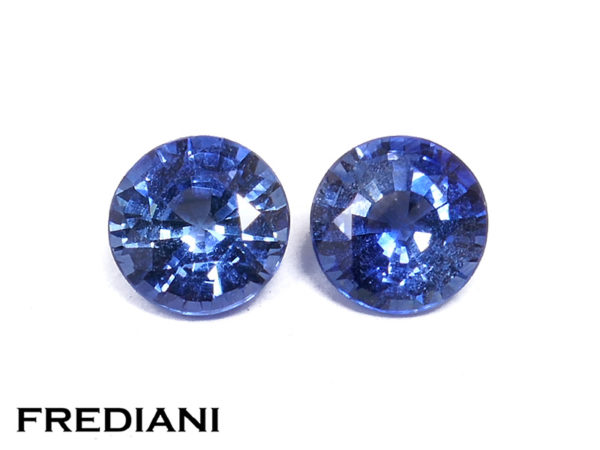 Paire de saphirs bleus ronds