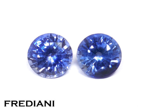 Paire de saphirs bleus ronds