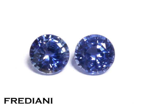Paire de saphirs bleus ronds
