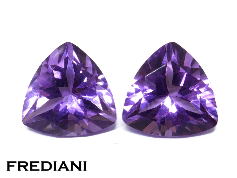 Paire d'améthystes troïdia naturelles
