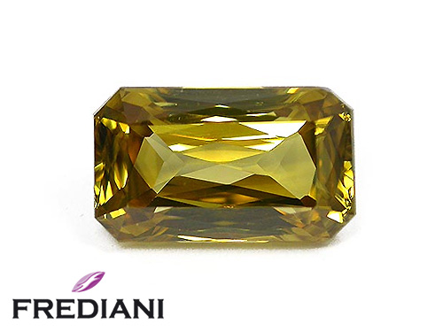 Zircon jaune rectangulaire