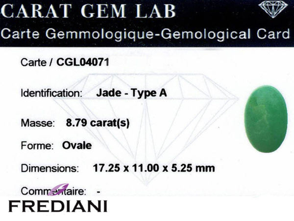 Certificat jade