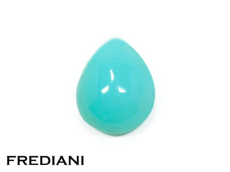 Opale bleue poire cabochon naturelle