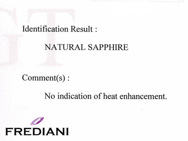 Saphir certifié "cornflower"
