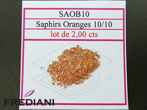 Saphirs oranges ronds taille brillant