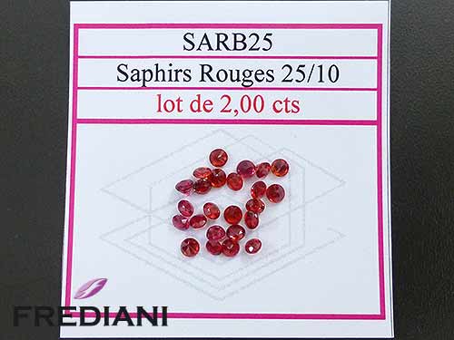 Saphirs rouges ronds taille brillant