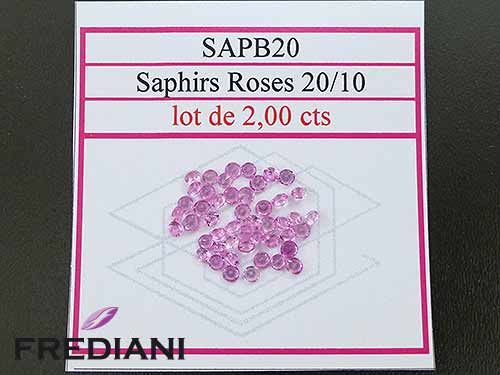 Saphirs roses ronds taille brillant