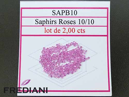 Saphirs roses ronds taille brillant