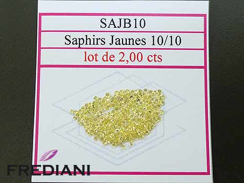 Saphirs jaunes ronds taille brillant