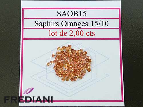 Saphirs oranges ronds taille brillant