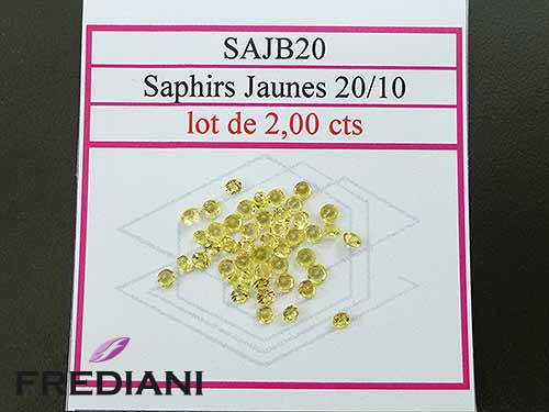 Saphirs jaunes ronds taille brillant