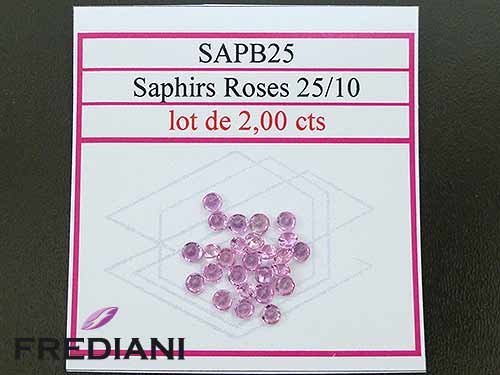 Saphirs roses ronds taille brillant