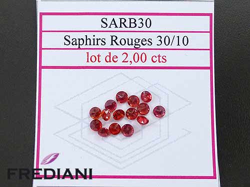 Saphirs rouges ronds taille brillant