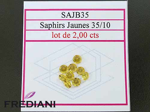 Saphirs jaunes ronds taille brillant